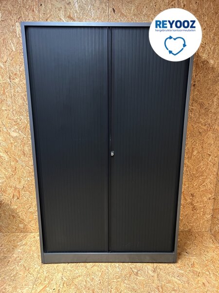 Ahrend hoge roldeurkast - 195cm hoog - 120cm breed - 45cm breed - antracietgrijs - budgetkast