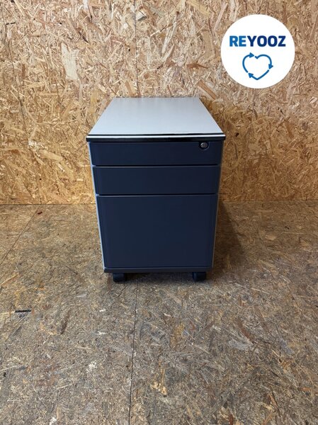 Ahrend ladeblok - lichtgrijs met kunststof front - 76cm lang