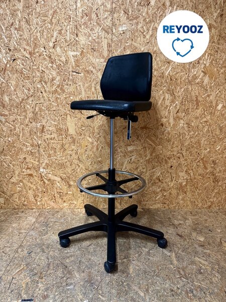 Tweedehands baliestoel of werkkruk - zwart - tweedehands