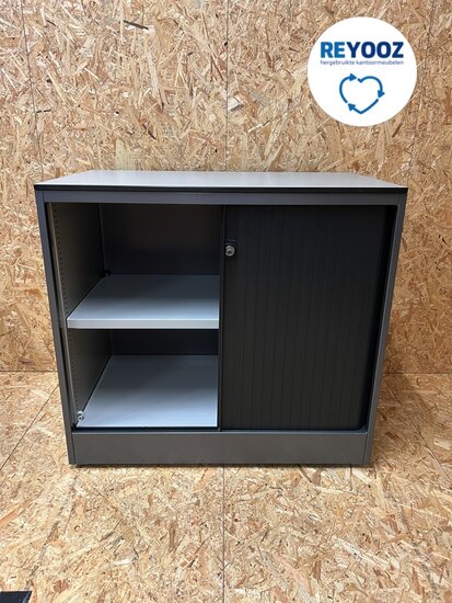 Ahrend roldeurkast - 74cm hoog - 80cm breed - 45cm diep - antracietgrijs