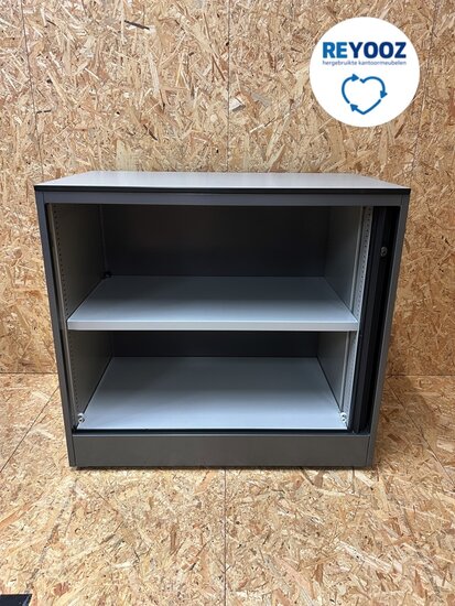 Ahrend roldeurkast - 74cm hoog - 80cm breed - 45cm diep - antracietgrijs
