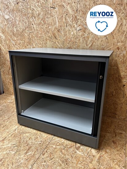 Ahrend roldeurkast - 74cm hoog - 80cm breed - 45cm diep - antracietgrijs