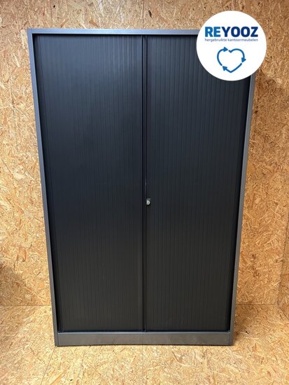 Ahrend hoge roldeurkast - 195cm hoog - 120cm breed - 45cm breed - antracietgrijs - budgetkast