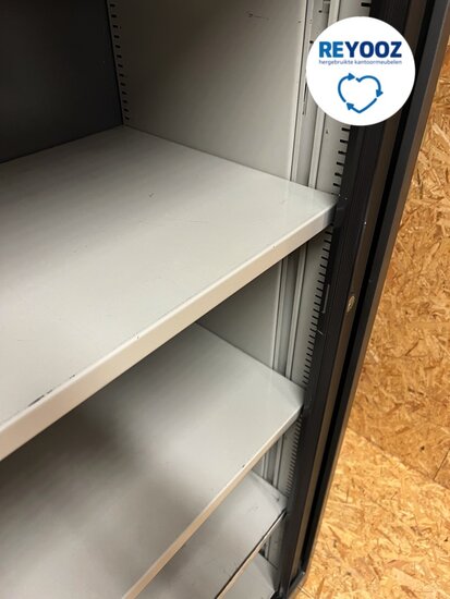 Ahrend hoge roldeurkast - 195cm hoog - 120cm breed - 45cm breed - antracietgrijs - budgetkast