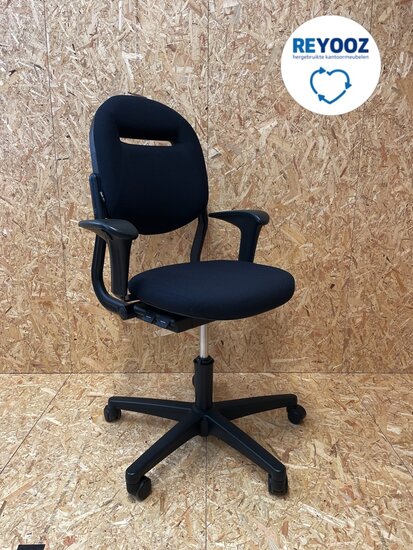 Ahrend 220 refurbished bureaustoel - nieuwe zwarte stoffering