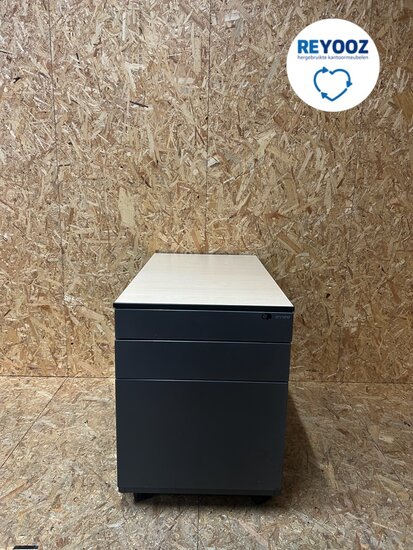 Ahrend ladeblok - antraciet met metalen front - 76cm lang