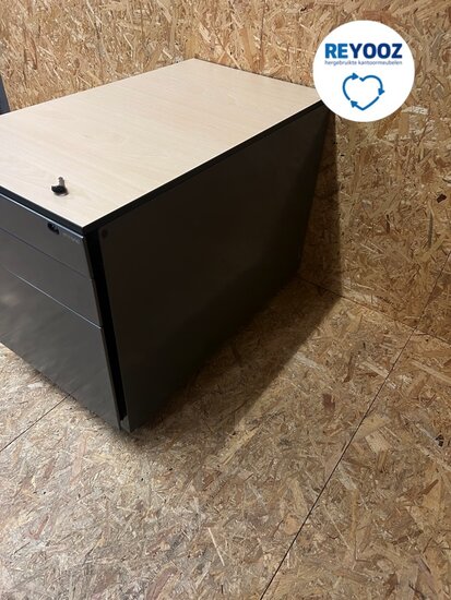 Ahrend ladeblok - antraciet met metalen front - 76cm lang