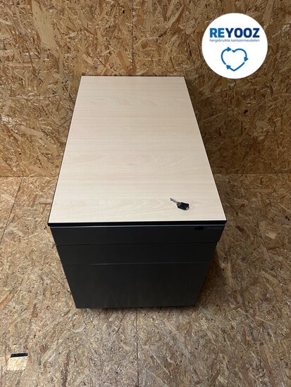 Ahrend ladeblok - antraciet met metalen front - 76cm lang