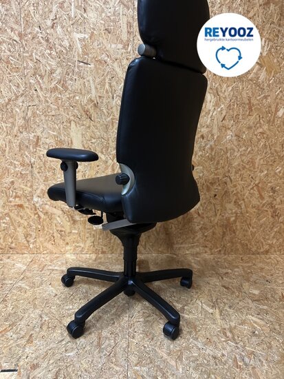 Haworth Comforto 77 met hoofdsteun in zwart leer - directiestoel