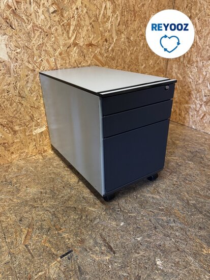 Ahrend ladeblok - lichtgrijs met kunststof front - 76cm lang