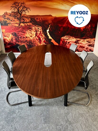 Ahrend 500 conference table 380x180cm - oval - dark oak