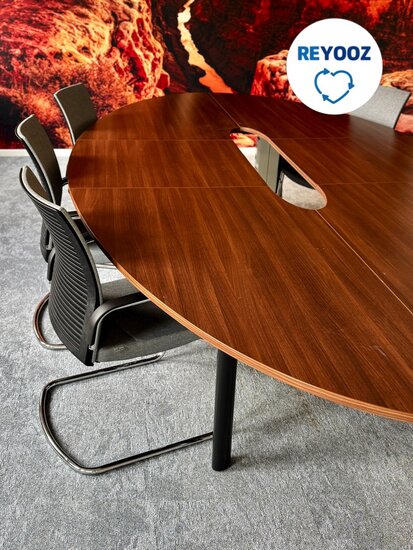 Ahrend 500 conference table 380x180cm - oval - dark oak
