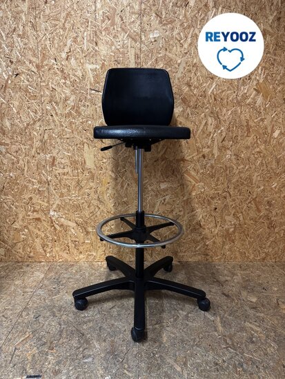 Tweedehands baliestoel of werkkruk - zwart - tweedehands