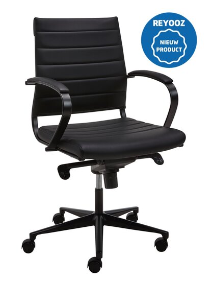 Design vergaderstoel Magine 600PUZ - zwart met zwart frame - medium rug