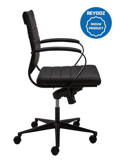 Design vergaderstoel Magine 600PUZ - zwart met zwart frame - medium rug