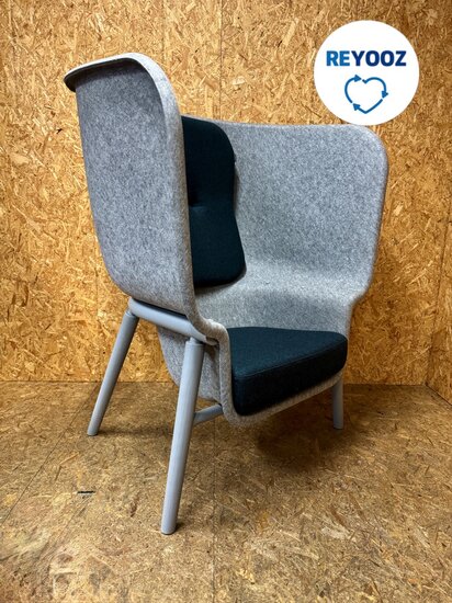 De Vorn POD - grijs - akoestische stoel - belstoel - circulaire stoel