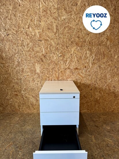 Ahrend ladeblok - wit met metalen front - 60cm lang