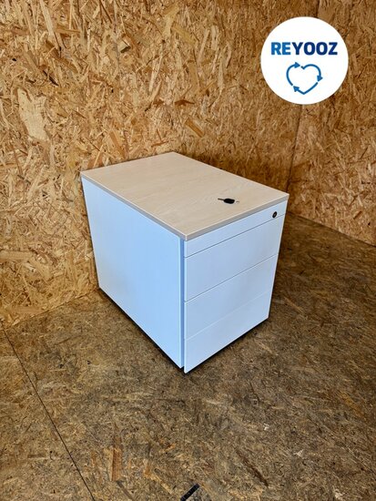 Ahrend ladeblok - wit met metalen front - 60cm lang