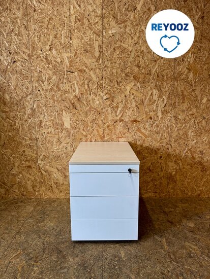 Ahrend ladeblok - wit met metalen front - 60cm lang