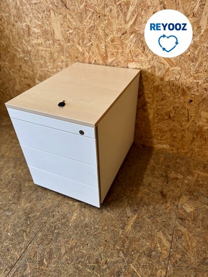 Ahrend ladeblok - wit met metalen front - 60cm lang