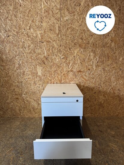 Ahrend ladeblok - wit met metalen front - 60cm lang