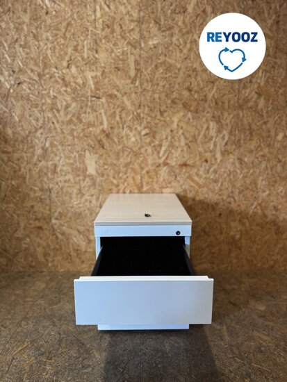 Ahrend ladeblok - wit met metalen front - 60cm lang