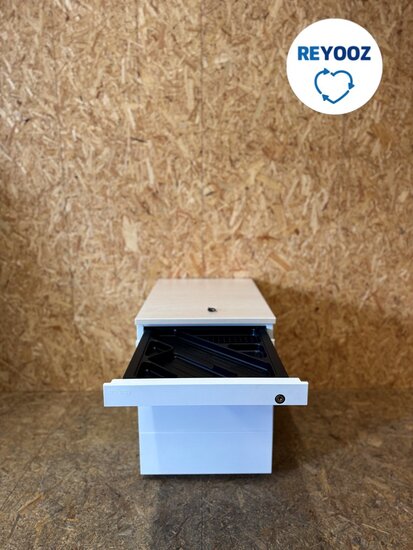 Ahrend ladeblok - wit met metalen front - 60cm lang