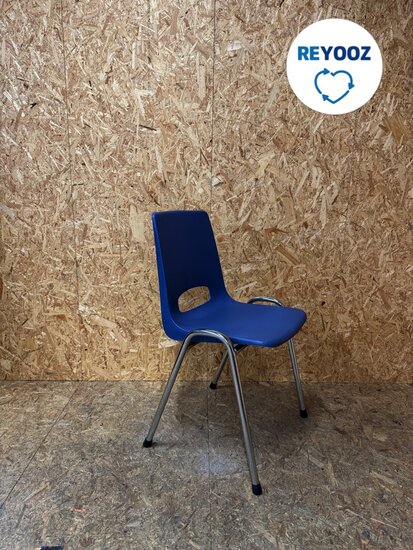 Kantinestoel - blauw - stapelbaar