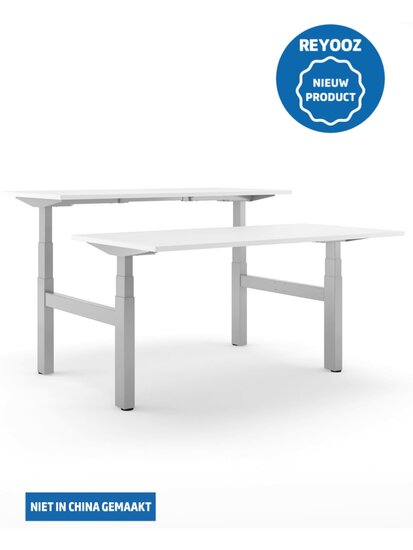 Zilvergrijs Actiforce 670 duo zit-sta bureau of laag-hoog bureau