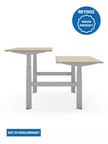 Zilvergrijs Actiforce 670 duo zit-sta bureau of laag-hoog bureau