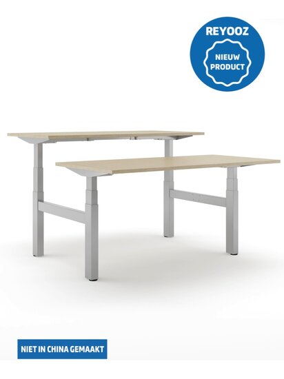 Zilvergrijs Actiforce 670 duo zit-sta bureau of laag-hoog bureau