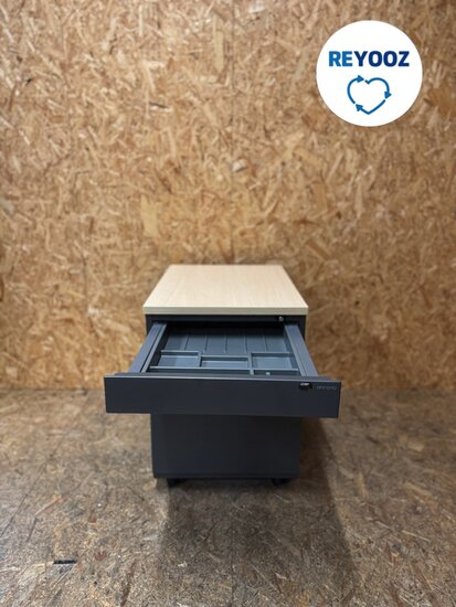 Ahrend ladeblok - antraciet met metalen front - 60cm lang