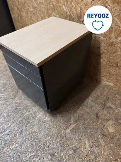 Ahrend ladeblok - antraciet met metalen front - 60cm lang