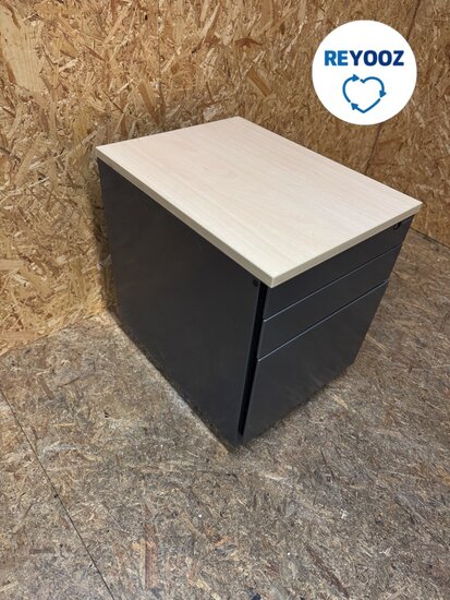 Ahrend ladeblok - antraciet met metalen front - 60cm lang