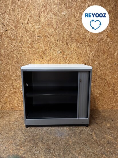 Ahrend roldeurkast 80cm breed en 74cm hoog - zilvergrijs