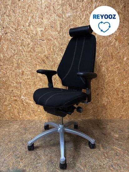 RH Logic 400 - refurbished ergonomische bureaustoel - zwart met hoofdsteun