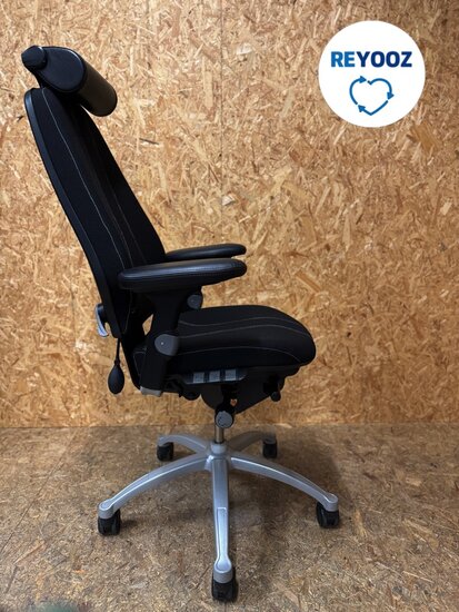 RH Logic 400 - refurbished ergonomische bureaustoel - zwart met hoofdsteun