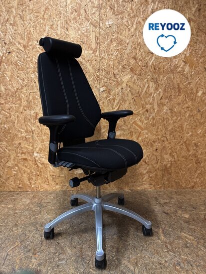 RH Logic 400 - refurbished ergonomische bureaustoel - zwart met hoofdsteun
