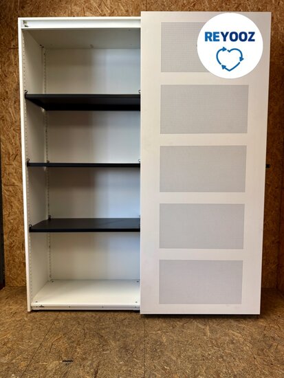 Ahrend akoestische schuifdeurkast 195x200 wit - tweedehands