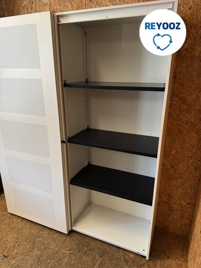 Ahrend akoestische schuifdeurkast 195x200 wit - tweedehands