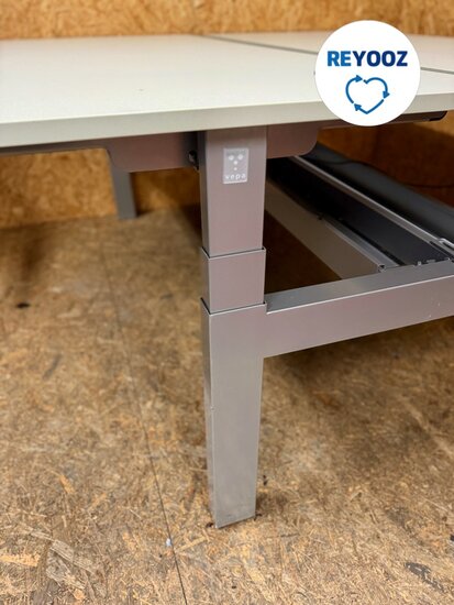 Vepa 180cm duo zit-sta bureau - memory - zilvergrijs