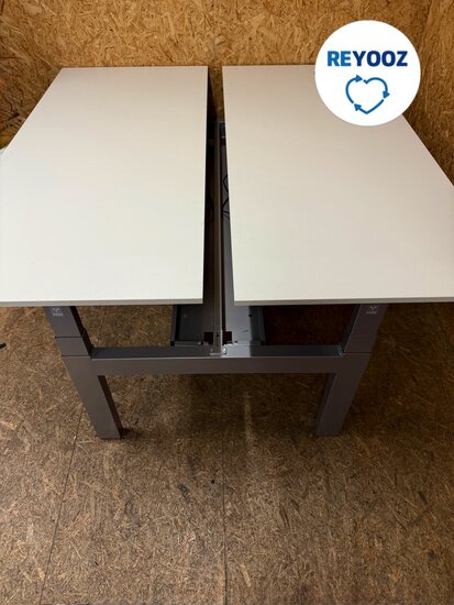 Vepa 180cm duo zit-sta bureau - memory - zilvergrijs