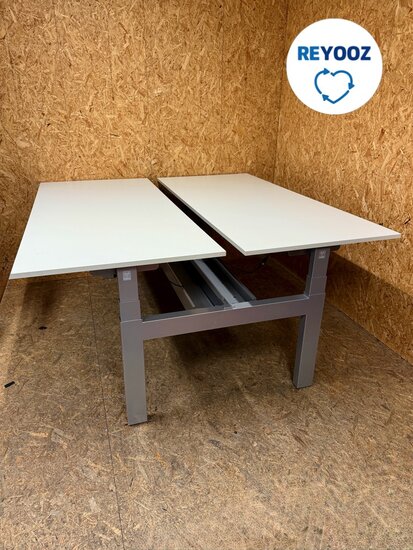 Vepa 180cm duo zit-sta bureau - memory - zilvergrijs