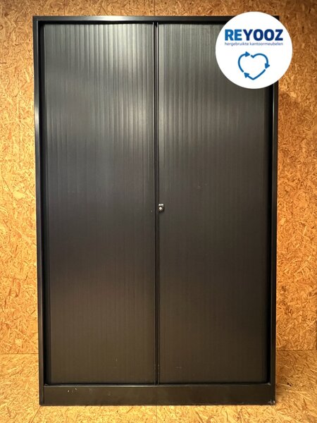 Ahrend roller door cabinet - 195x120x45cm - black with black roller doors