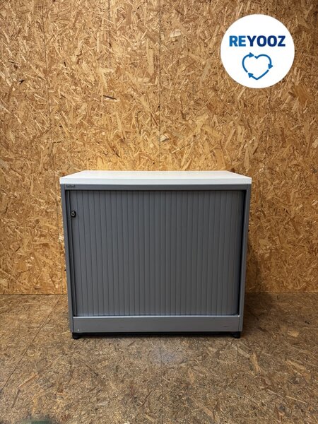 Ahrend roldeurkast - 74x80x45cm - zilvergrijs met grijze deur