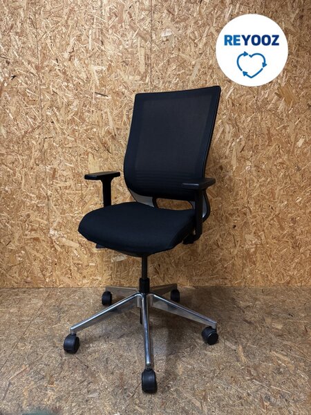 Refurbished office chair Ahrend Prime - black - alu footcross