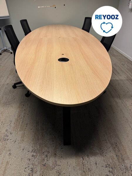 Ahrend Balance conference table 400x140cm - oval - grey oak